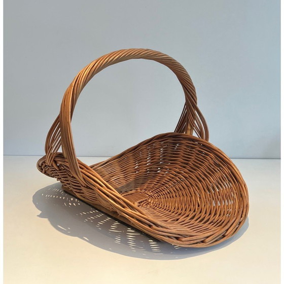 Image 1 of Vintage rattan log holder, France 1970