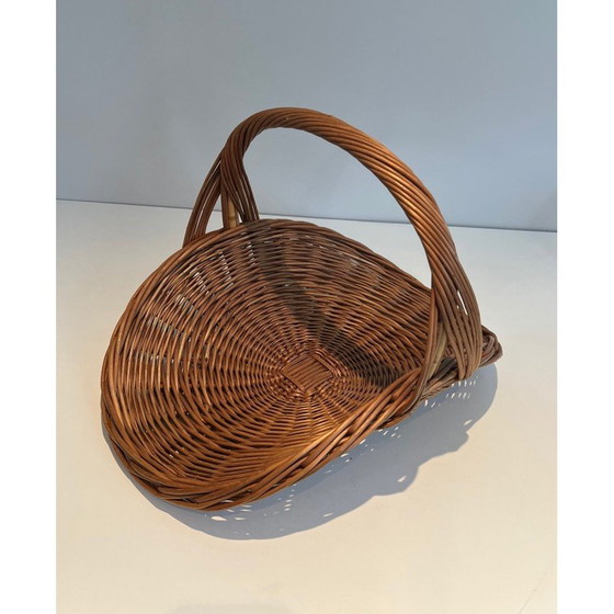 Image 1 of Vintage rattan log holder, France 1970