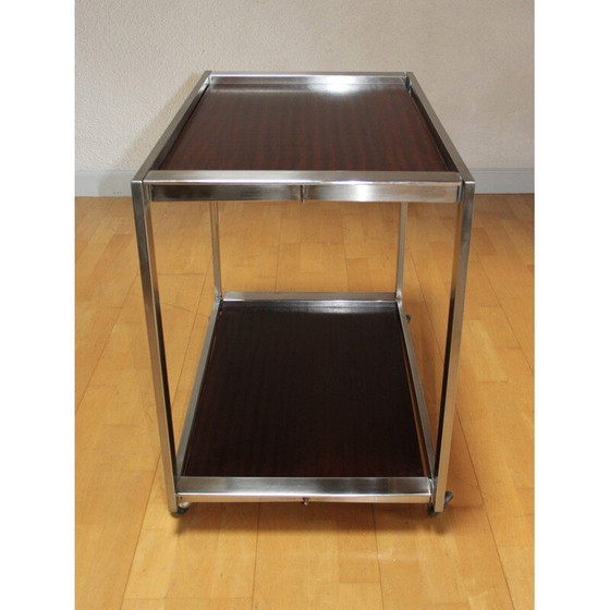 Image 1 of Vintage brushed and polished steel trolley by Georges Frydman for Efa, 1960