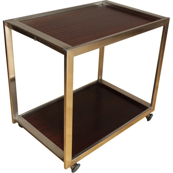 Image 1 of Vintage brushed and polished steel trolley by Georges Frydman for Efa, 1960