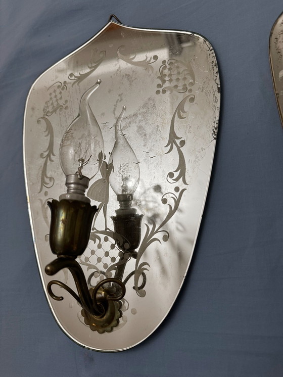 Image 1 of Venetian Wall Lamps 60s Mirror