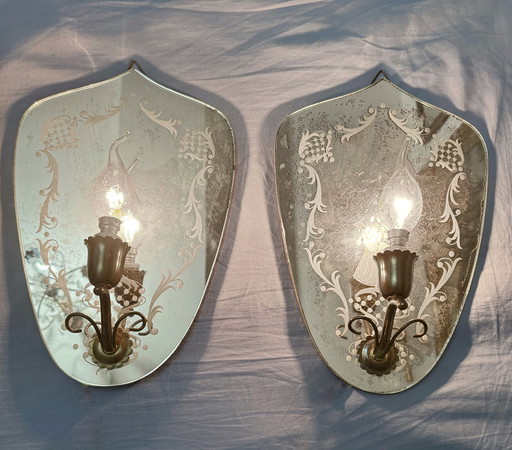 Venetian Wall Lamps 60s Mirror