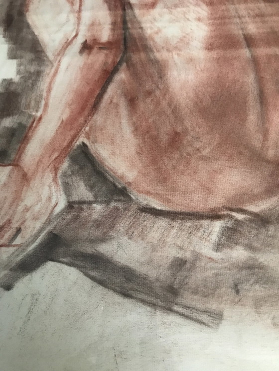 Image 1 of Framed Nude Charcoal Drawing