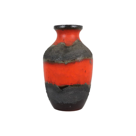 Image 1 of Giant Orange Red Carstens Fat Lava Vase XL West Germany Ceramic 7310-50