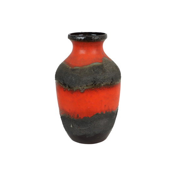 Image 1 of Giant Orange Red Carstens Fat Lava Vase XL West Germany Ceramic 7310-50