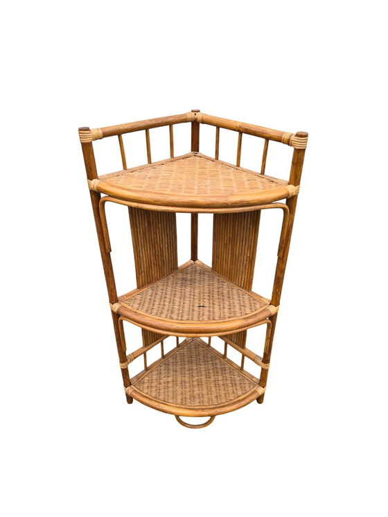 Image 1 of Rattan Corner Shelf