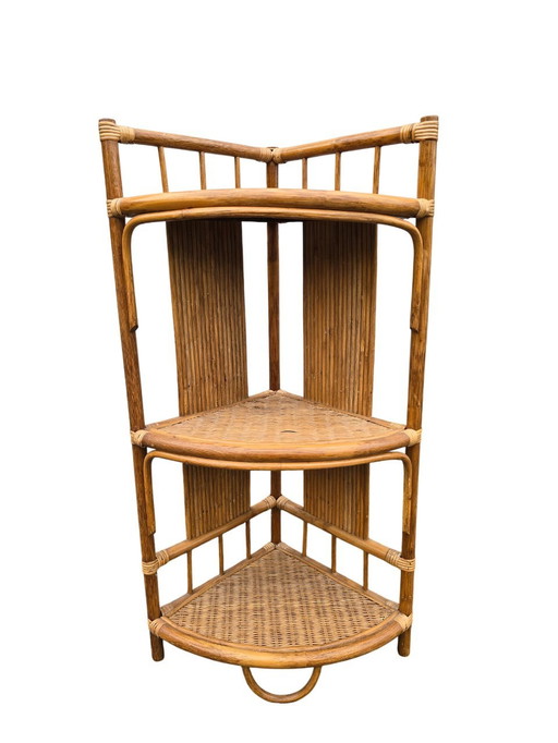 Rattan Corner Shelf