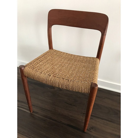 Image 1 of Set of 4 teak vintage 75 dining chairs by Niels Otto Møller for J.L. Møllers, 1960s