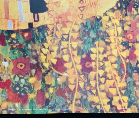 Image 1 of Gustav Klimt (1862-1918), "The Kiss." Authorized Offset Color Lithograph, High Quality, Large Format, In Excellent Condition.