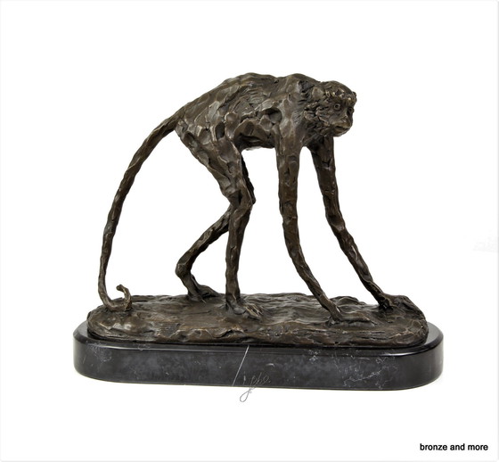 Image 1 of Spider Monkey Infinity Bronze Statue