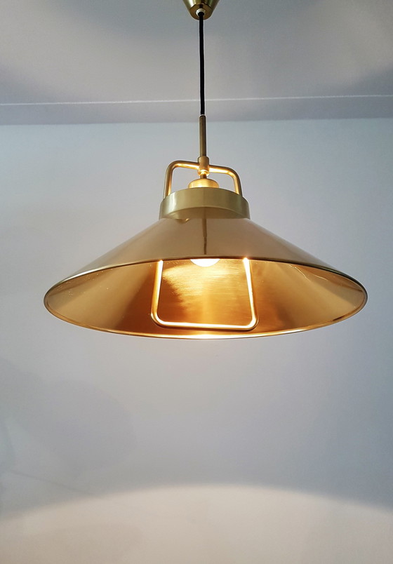 Image 1 of Lampe suspendue en cuivre Lyfa par Fritz Schlegel