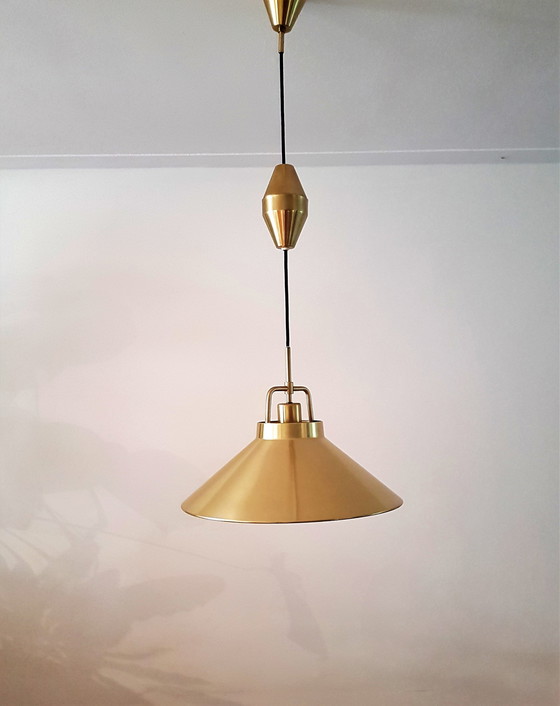 Image 1 of Lampe suspendue en cuivre Lyfa par Fritz Schlegel