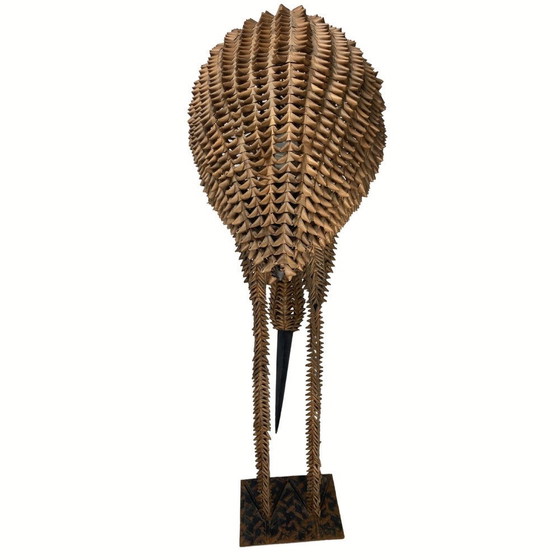 Image 1 of Bamboo And Rattan Bird Lamp, 1960S