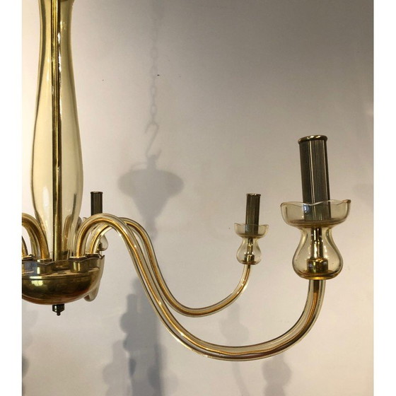 Image 1 of Pair of vintage Murano crystal chandeliers, 1970