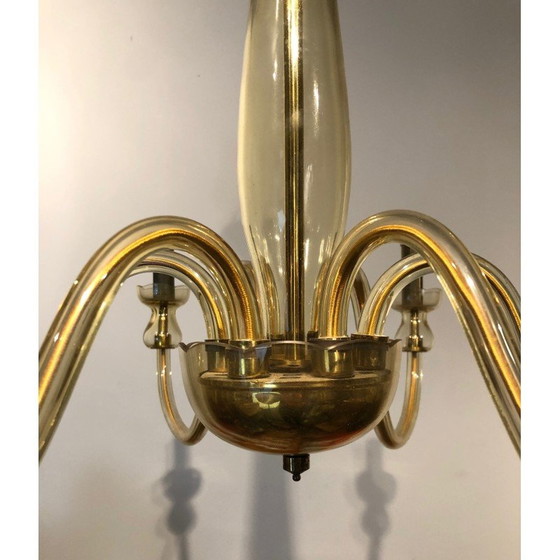 Image 1 of Pair of vintage Murano crystal chandeliers, 1970