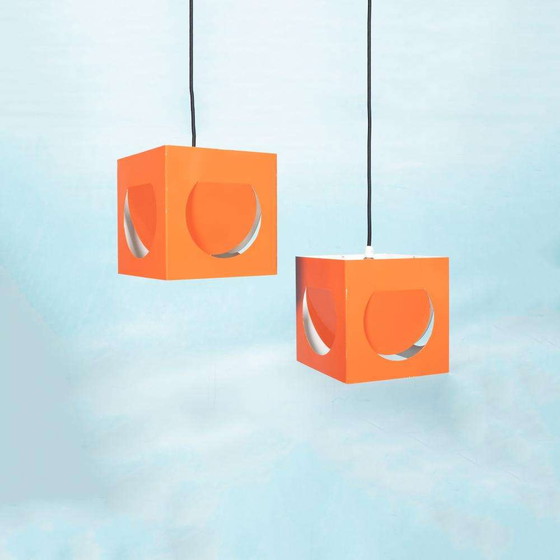 Image 1 of Space age Finnish design pendant lamp, 1960s Cube Stockmann Orno