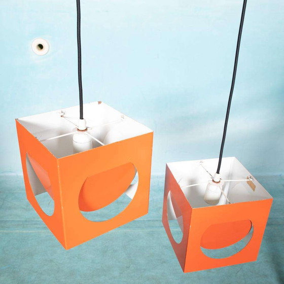 Image 1 of Lampe suspendue design finlandais de l'ère spatiale, 1960 Cube Stockmann Orno