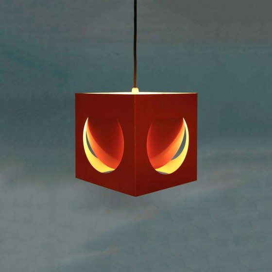 Image 1 of Space age Finnish design pendant lamp, 1960s Cube Stockmann Orno