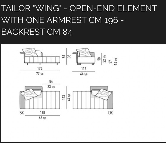 Image 1 of Canapé d'angle modulable Minotti Freeman Couette et tailleur en tissu G