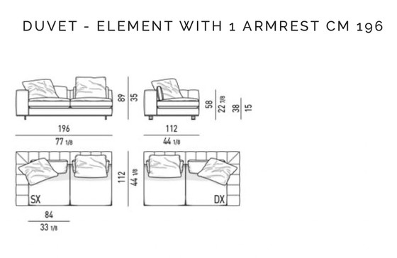 Image 1 of Canapé d'angle modulable Minotti Freeman Couette et tailleur en tissu G