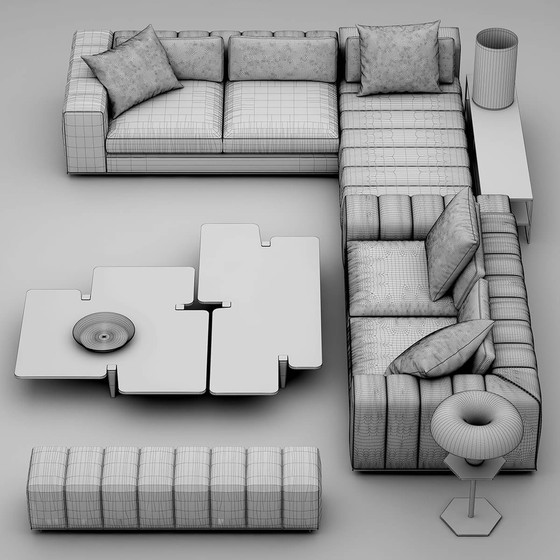 Image 1 of Minotti Freeman modular corner sofa Duvet & Tailor in fabric G