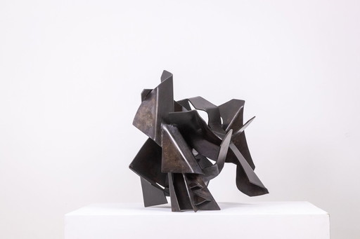 Jean Campa. Sculpture En Fer Patiné Découpé. 1980s.