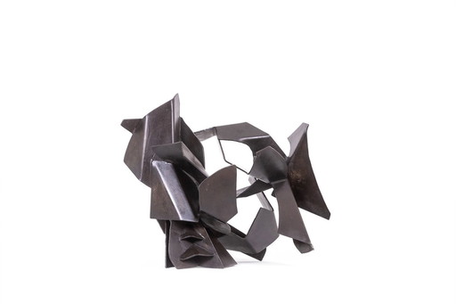 Jean Campa. Sculpture En Fer Patiné Découpé. 1980s.