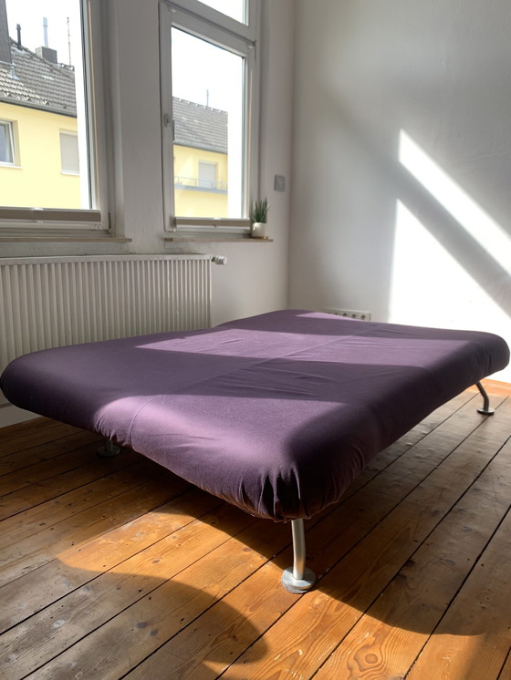 Image 1 of Brühl & Sippold fabric sofa couch "More" color purple with manual sleep function