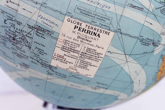 Image 1 of Carte du monde en verre illuminé des années 60 PERRINA.