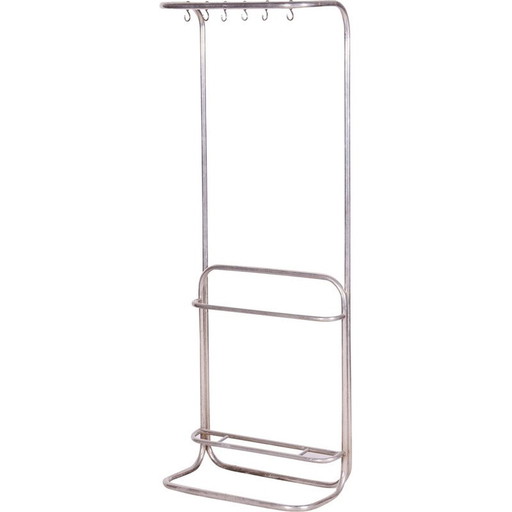 Vestidor vintage Bauhaus de acero cromado, República Checa, 1930