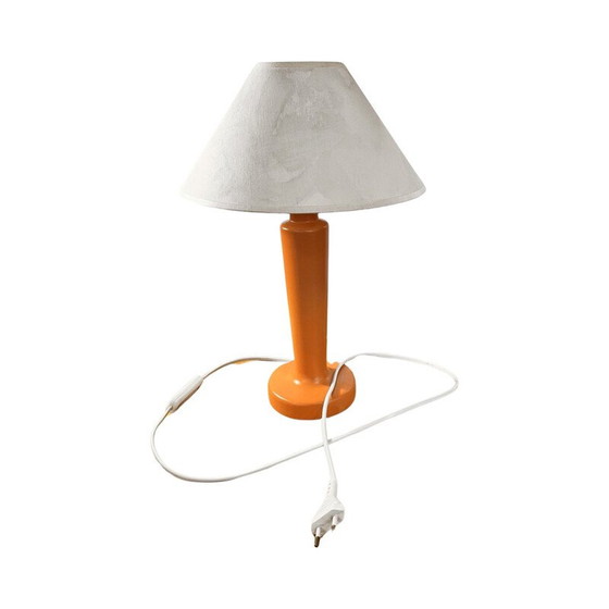 Image 1 of Vintage table lamp model BEA04 in ceramic and fabric for Lamperr, Poland 1990
