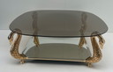 Vintage coffee table with brass swans