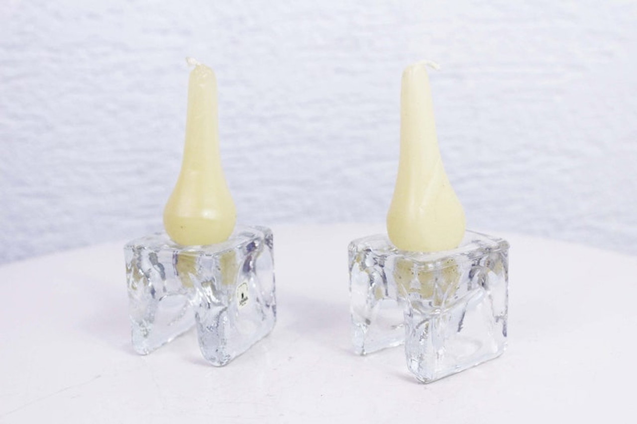 Paire De Bougeoirs Vintage - Plastique - Très Bon état