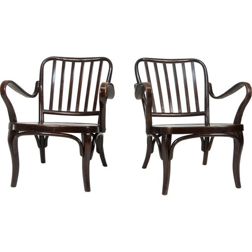 Pair of vintage model n° 752 armchairs in bentwood by Josef Frank for Thonet, Czechoslovakia 1933