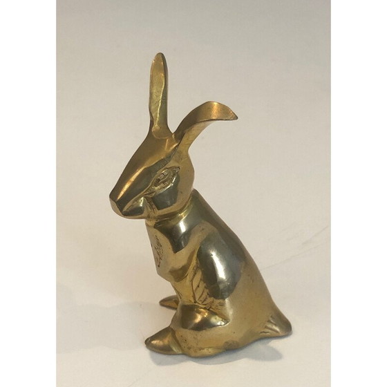 Image 1 of Vintage brass rabbit sculpture, France 1970