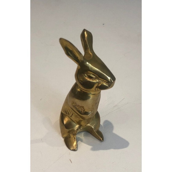 Image 1 of Vintage brass rabbit sculpture, France 1970