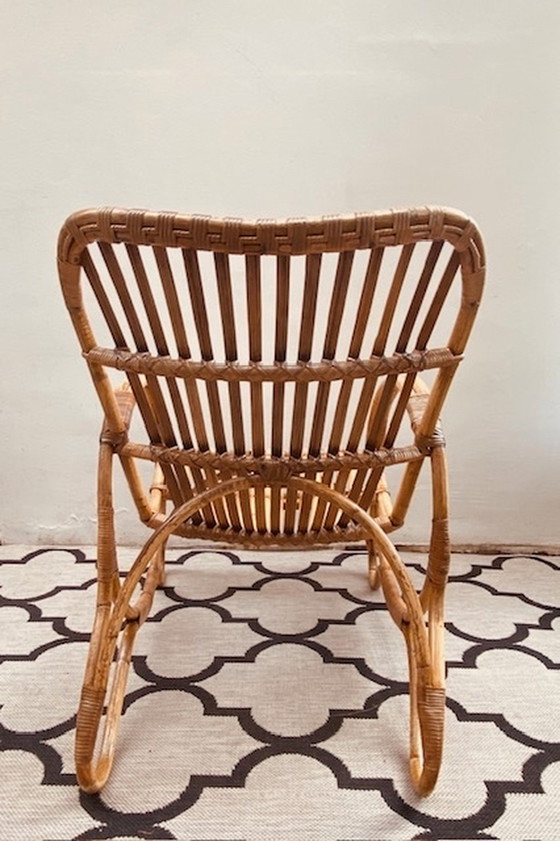 Image 1 of Rattan Bamboo Rohe armchair lounge chair Dutch Design