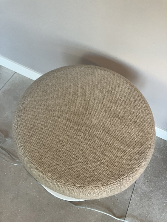 Image 1 of Poggiapiedi vintage a forma di tromba / sgabello con tessuto Kvadrat intrecciato