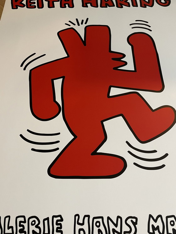 Image 1 of Keith Haring (1958-1990),  Orginal  1995 Exhibition Poster Galerie Hans Mayer Düsseldorf, Copyright The Estate Of Keith Haring  