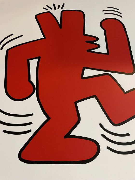 Image 1 of Keith Haring (1958-1990),  Orginal  1995 Exhibition Poster Galerie Hans Mayer Düsseldorf, Copyright The Estate Of Keith Haring  