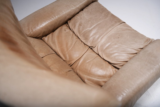 Image 1 of Set vintage Vela Alta in pelle originale di Giovanni Offredi per Saporiti Italia