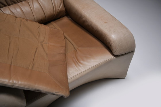 Image 1 of Set vintage Vela Alta in pelle originale di Giovanni Offredi per Saporiti Italia