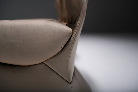 Image 1 of Set vintage Vela Alta in pelle originale di Giovanni Offredi per Saporiti Italia