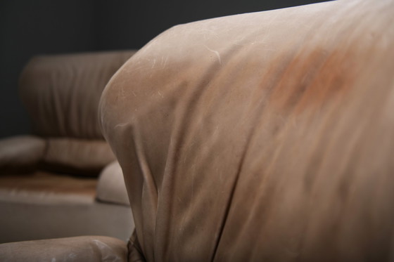 Image 1 of Set vintage Vela Alta in pelle originale di Giovanni Offredi per Saporiti Italia