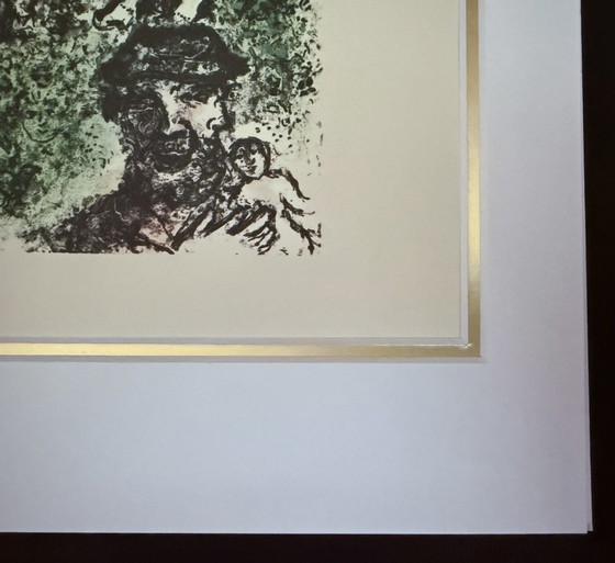 Image 1 of Marc Chagall: "Maeght Derriere Le Miroir". Lithograph In Limited Edition. Incl. Double Passe-Partou