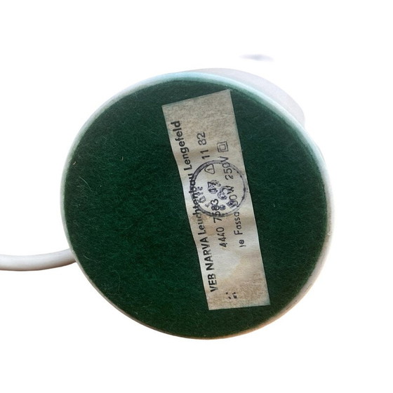 Image 1 of Pair of vintage marble and glass bedside lamps for Veb Narva Leuchtenbau Lengefeld, Germany 1960