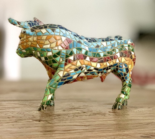 Ceramic sculpture bull, Gaudi style