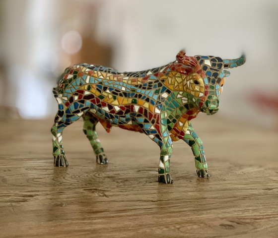 Image 1 of Ceramic sculpture bull, Gaudi style