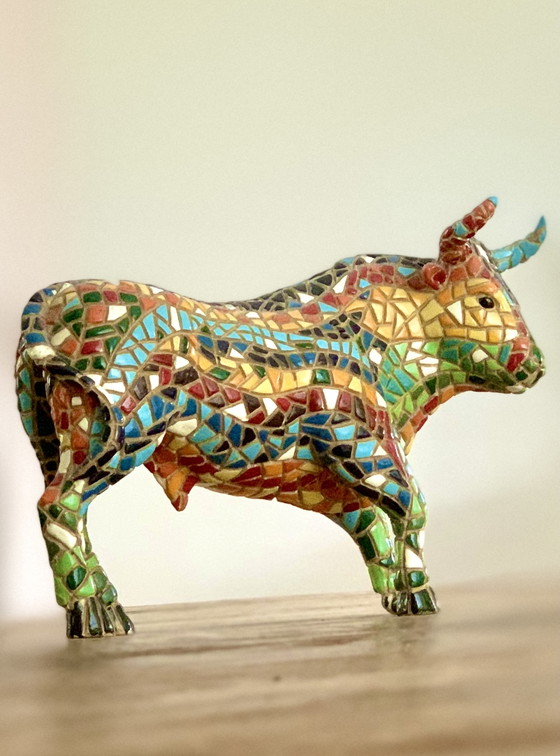 Image 1 of Ceramic sculpture bull, Gaudi style