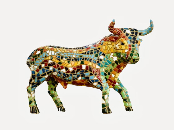 Image 1 of Ceramic sculpture bull, Gaudi style